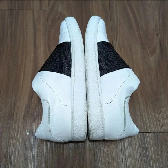Vince Size 5M  Vista Lace Less Lizard Embossed Leather Slip-on Sneakers White - Picture 9 of 12